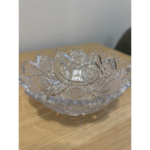 Cut Glass Bowl from American Brilliant Period ANTIQUE - Picture 4 of 7
